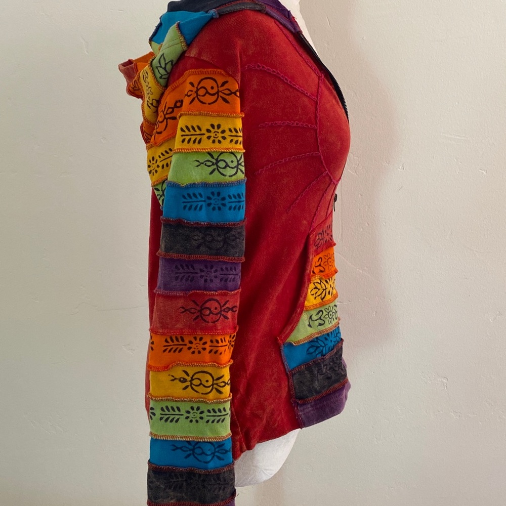 Rainbow colored hoodie size M Om - Picture 6 of 7